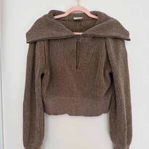 Varley Mentone Sweater in Dark Olive Speckle, size medium